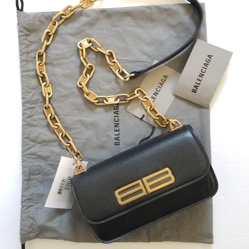Balenciaga Gossip XS Leather Crossbody Shoulder Bag Black - Picture 3 of 16